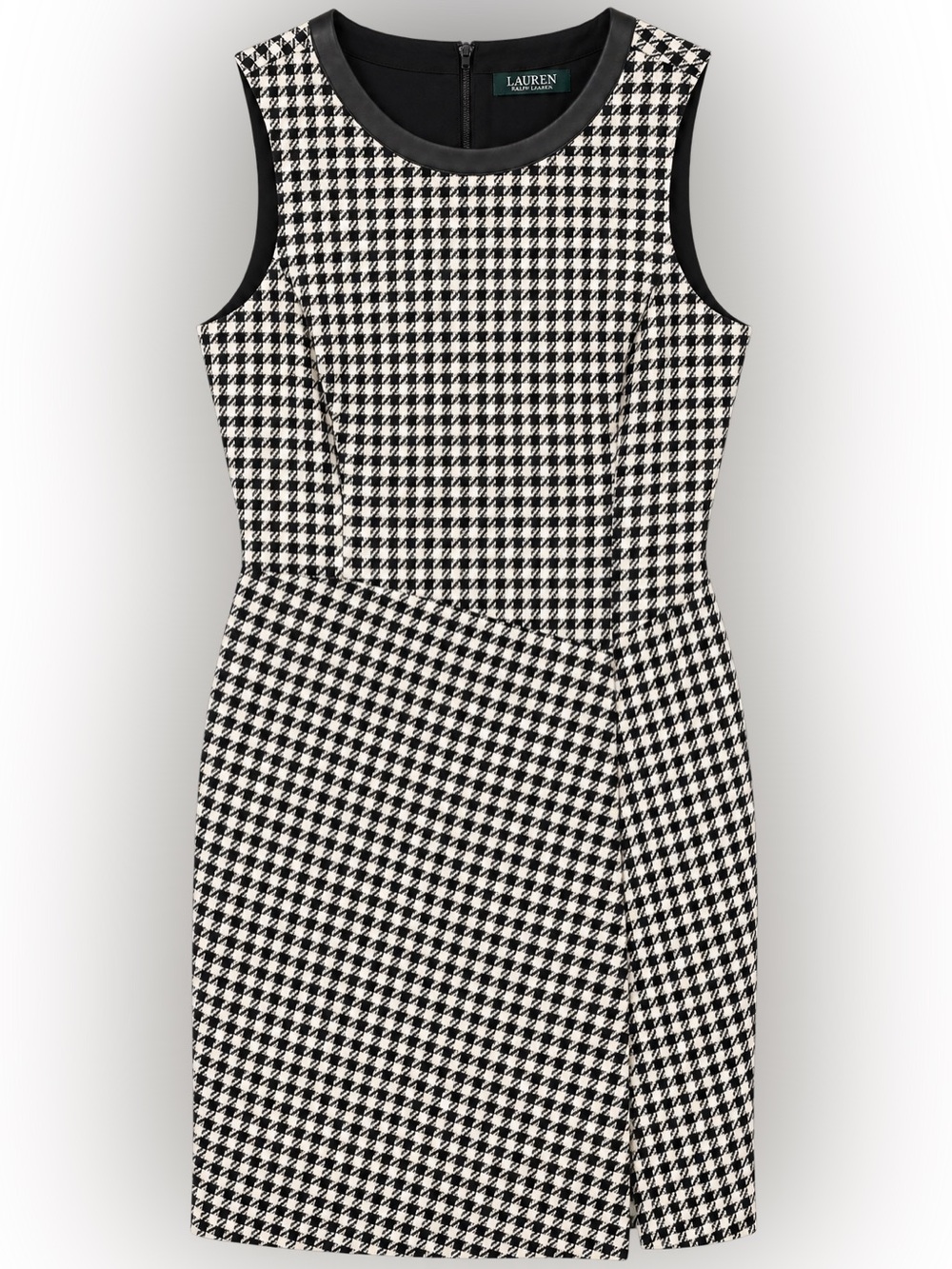 Lauren Ralph Lauren Houndstooth Faux-Wrap Dress